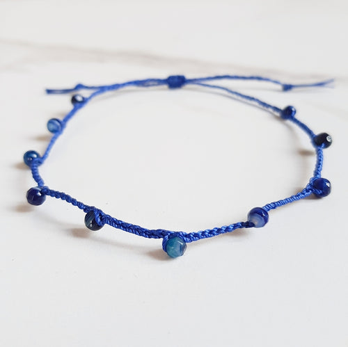 String Anklet - Blue Agate