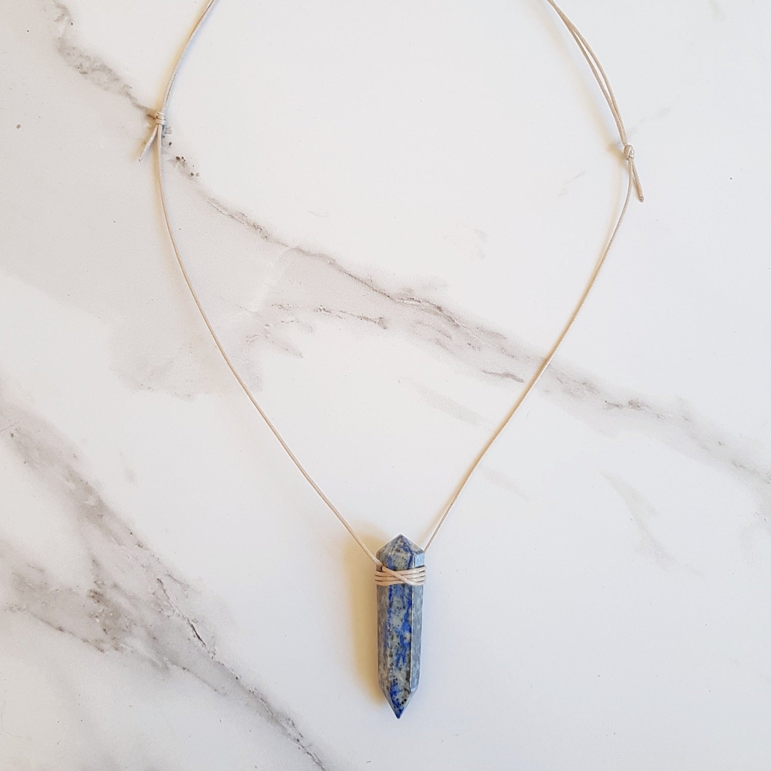 SALE- Lapis Lazuli / Natural Adjustable Cord