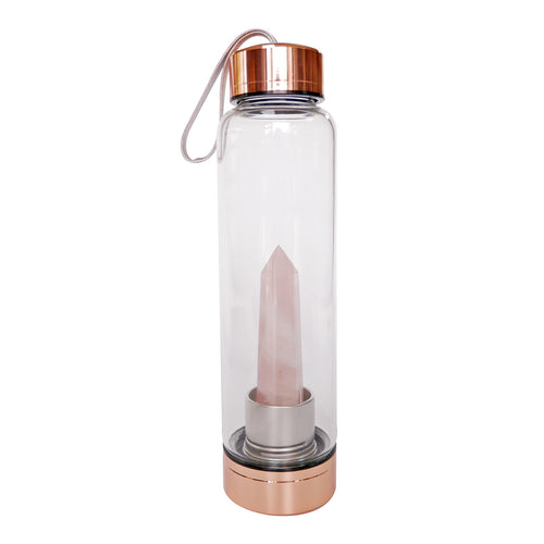 Rose Quartz Crystal Water Bottle