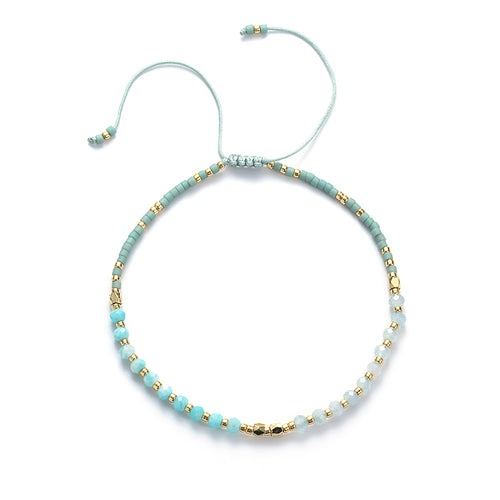 Aquamarine & Amazonite String Bracelet