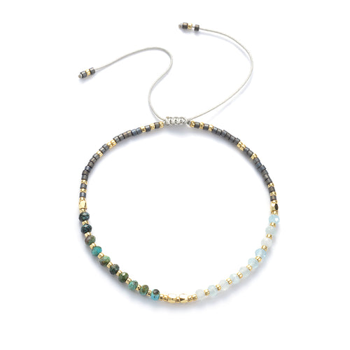 Aquamarine & Turquoise  String Bracelet